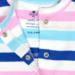 candy cot Infant Kids Pack Of 2 Multicoloured Printed Organic Cotton Rompers image 3