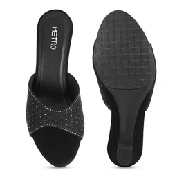 Metro Embellished Open Toe Wedges image 4