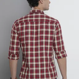 The Indian Garage Co Men Maroon & Beige Checked Casual Shirt image 5