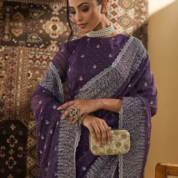 kasee Floral Zari Silk Blend Saree image 5