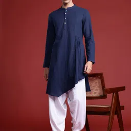 Anouk Tyohaar Collection Pure Cotton Pleated Asymmetric Kurta image 5