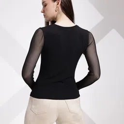 her by invictus Self Designed Round Neck Regular Top image 3