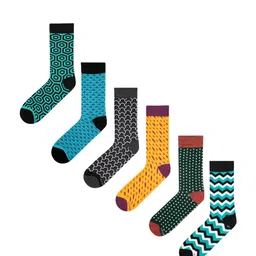 Dynamocks Pack Of 6 Patterned Sustainable Calf-Length Socks image 2