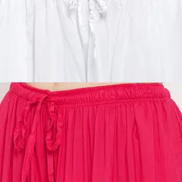 Clora Creation Women White & Magenta Pack of 2 Knitted Palazzos image 4
