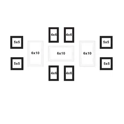 Art Street Set Of 11 Black & White Solid Individual Wall Photo Frames image 3