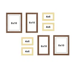 Art Street Set Of 8 Brown & Beige Solid Individual Wall Photo Frames image 4