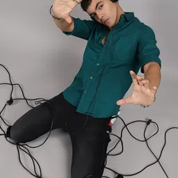 The Indian Garage Co Men Teal Casual Shirt-picture-40