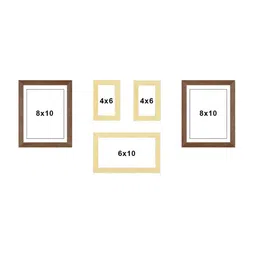 Art Street Set Of 5 Brown & Beige Solid Individual Wall Photo Frames image 5
