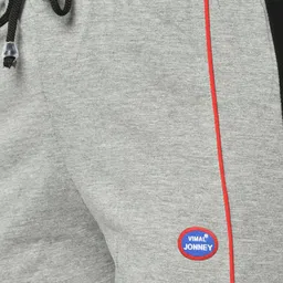 mack jonney VIMAL JONNEY Women Grey Melange & Black Solid Lounge Pants image 3