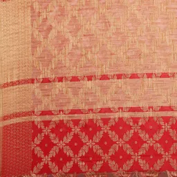 Mitera Red & Geometric Woven Design Saree image 5