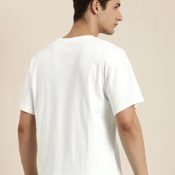 HERE&NOW Pure Cotton Graphic Printed Drop-Shoulder Sleeves T-shirt image 4