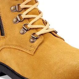 bacca bucci Men Tan Brown Leather High-Top Flat Boots image 2