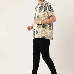 Mast & Harbour Tropical Printed Cuban Collar Casual Shirt image 5