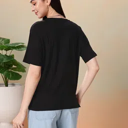 Mast & Harbour Printed Drop-Shoulder Sleeves Pure Cotton T-shirt image 4