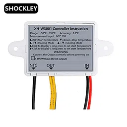 Shockley XH-W3001-50 to 110c Intelligent Digital Thermostat Temperature Controller Combo XH-W3001 + 12V 2AMP Adapter + 2 Fan + Alligator Clips + DC Jack + Thermometer TPM-10 image 4