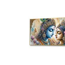 nestroots Blue & Gold-Toned Canvas Religious Painting Wall Art image 4