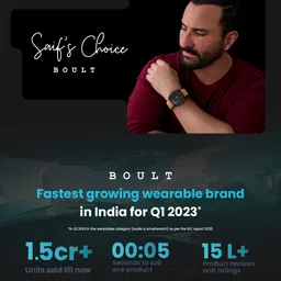 goboult Boult Crown 1.95" HD Display, Working Crown, 150+ Watchfaces, Health Tracker Smart Watch image 2