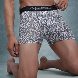 The Roadster Lifestyle Co. Men Grey Printed Ultrasoft Stretchable Trunk image 3