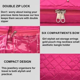 Kuber Industries Pink Set of 1 Regular Jewellery Organiser Organisers image 5