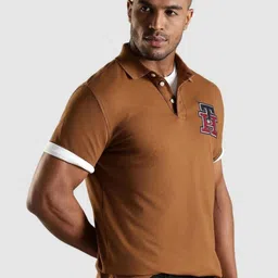 Tommy Hilfiger Brand Logo Printed Applique Polo Collar T-shirt image 2