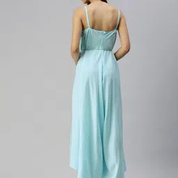 Global Desi Powder Blue Solid Sleeveless Casual Basic Jumpsuit image 5