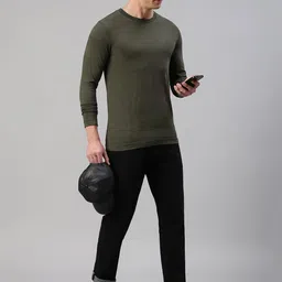 Van Heusen Innerwear Athleisure Men Solid Crew Neck Full Sleeve T-Shirt image 4