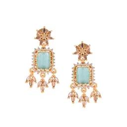 VOJ Gold Plated American Diamond Studded Jewellery Set image 5