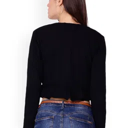 SCORPIUS Women Pack of 2 Black Solid Open Front Shrugs image 3