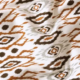 Cortina Brown & White 2 Pcs Ethnic Motifs Room Darkening Cotton Long Door Curtains image 5