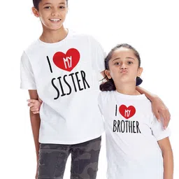 BonOrganik Boys White & Black Sibling Collection Printed Cotton T-shirt-picture-23