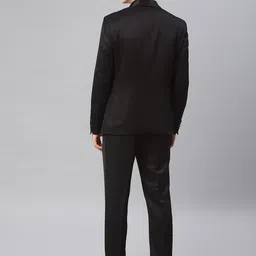 van heusen V Dot Men Black Solid Skinny Fit Single-Breasted Formal Suit image 2