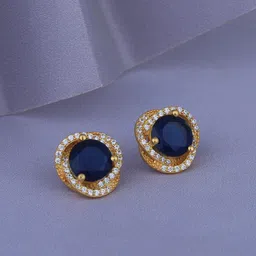 Carlton London 18kt Gold-Plated Cubic Zirconia Contemporary Studs-picture-24