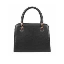 Lino Perros Black Solid Handheld Bag with Sling Strap image 2