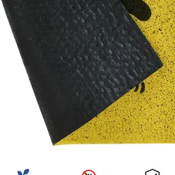 DREAM WEAVERZ Mustard Yellow & Olive Green Rubber Coir Printed Doormat image 2