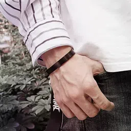 MEENAZ Men Anti Tarnish Silver-Plated Bangle-Style Bracelet image 4