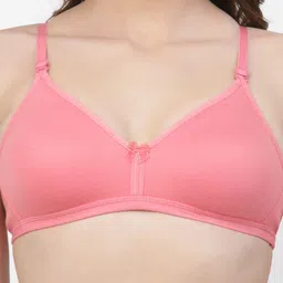 Floret Pack Of Two Solid Seamless Non Padded Transparent Back T-shirt Bras image 3