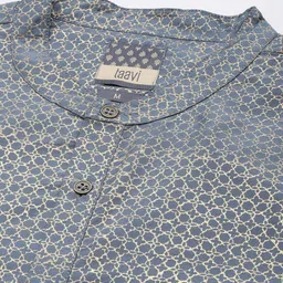 Taavi Ethnic Printed Band Collar Festive Kurta with Trousers image 3