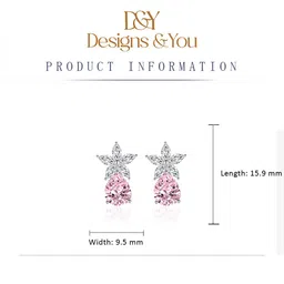 Designs & You Cubic Zirconia Silver Plated Contemporary Drop Earrings image 4