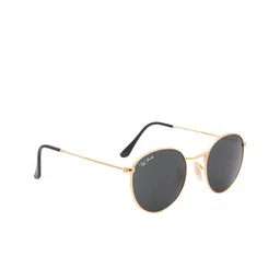 Ted Smith Unisex Grey Lens & Gold-Toned Round Sunglasses with UV Protected Lens - MOON_C11 image 3