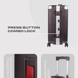 Kenneth Cole Kai Aluminium Frame 360 Degree 8 Wheel Hardside Medium Trolley Bag -74.93L image 2