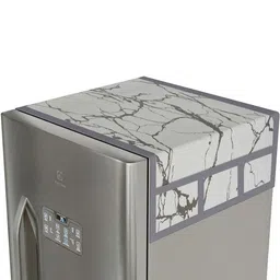 Kuber Industries Grey Marble Design Fridge Top Cover With 6 Utility Pockets image 2