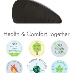 The White Willow Black Orthopedic Memory Foam Round Bed Wedge Pillow image 5