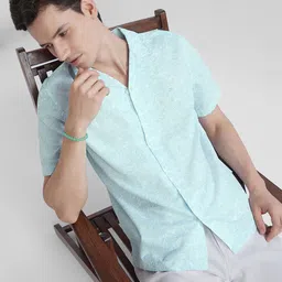 peter england casuals Peter England CasualsRegular fit printed half sleeve cuban collar shirt image 5