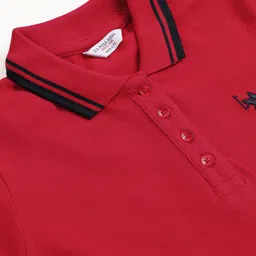 U.S. Polo Assn. Kids Girls Striped Polo Collar Fit & Flare Dress image 5