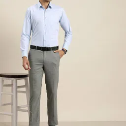 Hancock Solid Chambray Slim Fit Wrinkle Resistant Long Sleeves Formal Shirt image 3