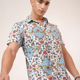 HIGHLANDER Men Slim Fit Printed Casual Shirt-image-75
