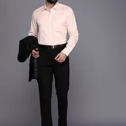 Louis Philippe Gods & Kings Men Pink Classic Long Sleeves Giza Cotton Formal Shirt image 2