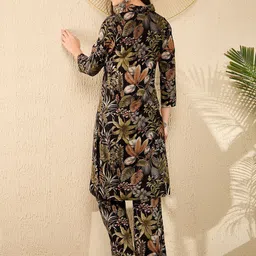 AHIKA Floral Printed Tunic With Trousers Co-Ords image 2