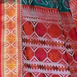 Satrani Woven Design Zari Pure Silk Patola Saree image 3