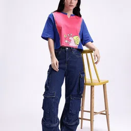 Kook N Keech Graphic Printed Drop-Shoulder Sleeves Pure Cotton Boxy T-shirt image 4